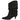 Pink Desert MY-050: Bota de ante negra para mujer, caña arrugada, detalle lateral del tacón - © Calzados Modesto®