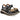 Sandalias piel negro cadena dorada plataforma mujer © Calzados Modesto®