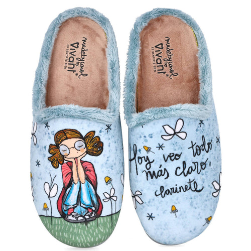 Vivant V-OH-C252010 Zapatillas de Casa Celestes para Mujer
