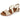 Sandalia Skechers beige de mujer con suela blanca y detalle esparto, vista lateral y frontal - © Calzados Modesto®
