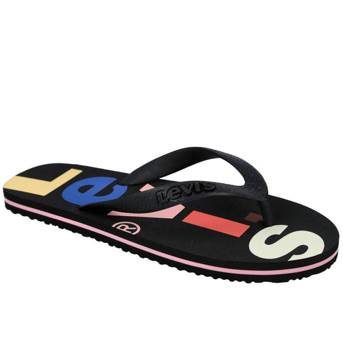 Levis MD229817 Chanclas de Dedo Negras para Mujer