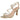 Sandalia de tacón PINK DESERT en oro, con tiras finas y nudo, estilo elegante - © Calzados Modesto®