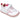 Zapatilla deportiva Biomecanics blanca y rosa para niña, vista frontal con cierre textil adherente - © Calzados Modesto®