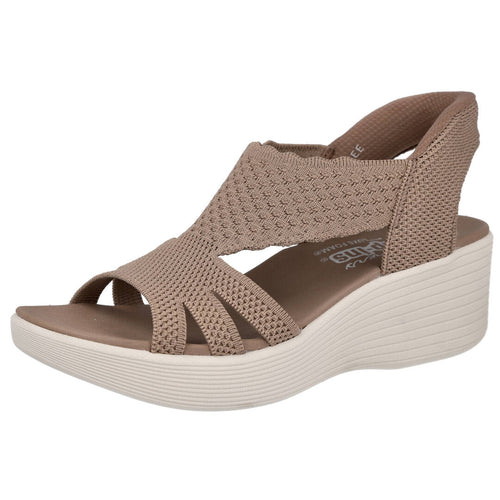 Skechers 120012 Sandalia Cuña Beige Mujer