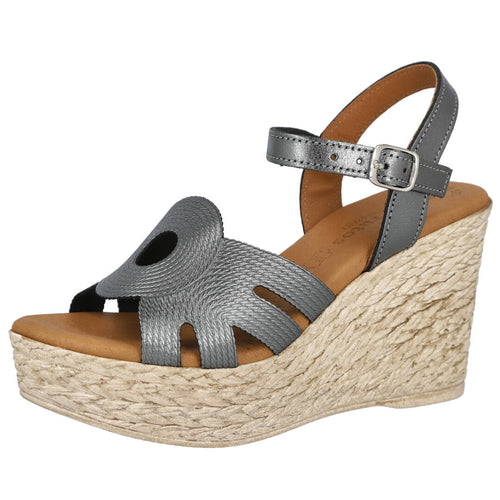 L&r Shoes LR1955 Plomo Sandalias Cuña Mujer