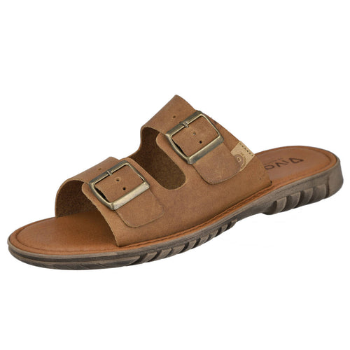 VIVANT MD241455 Sandalias de Cuero Marrones para Hombre