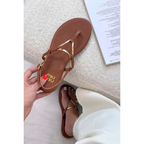 Pink Desert KK1029 Sandalia plana Mujer Camel