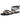 Sandalias planas negras mujer L&R Shoes JJ-1Q1234, vista frontal detalle tiras - © Calzados Modesto®