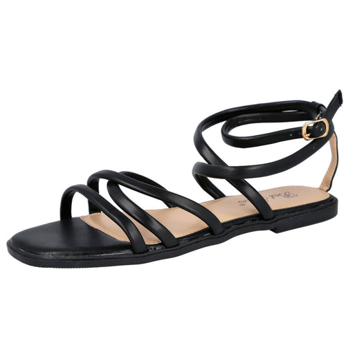 L&R Shoes JJ-1Q1234 Sandalias planas Negro Mujer