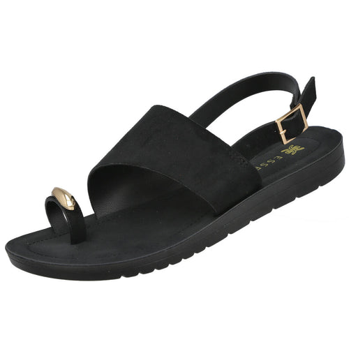 Pink Desert AB119 Sandalias planas Negro Mujer