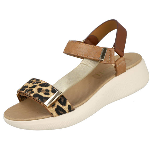 Mysoft 26M364 Sandalia Plana Leopardo para Mujer