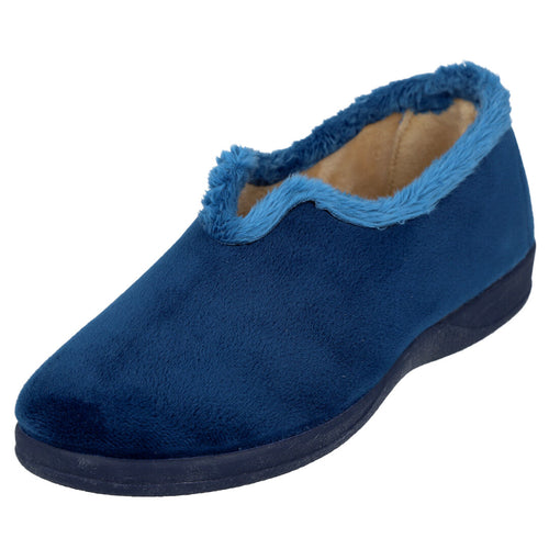 L&R SHOES AL399 Zapatillas de Casa Azul Marino para Mujer
