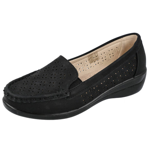 L&R Shoes A512 Mocasín Negro Mujer