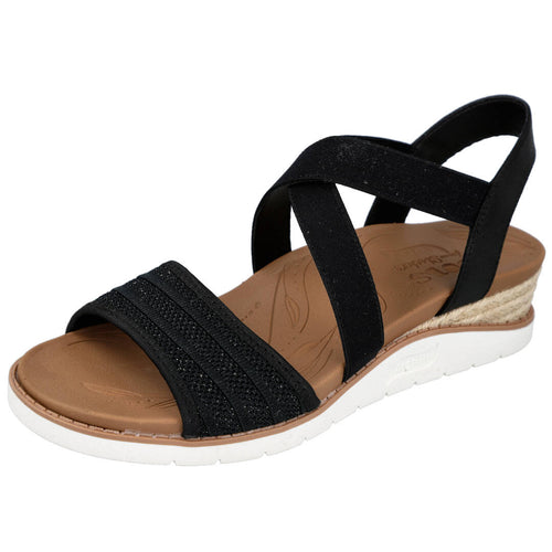 Skechers LR114013 Sandalias planas Negro para Mujer