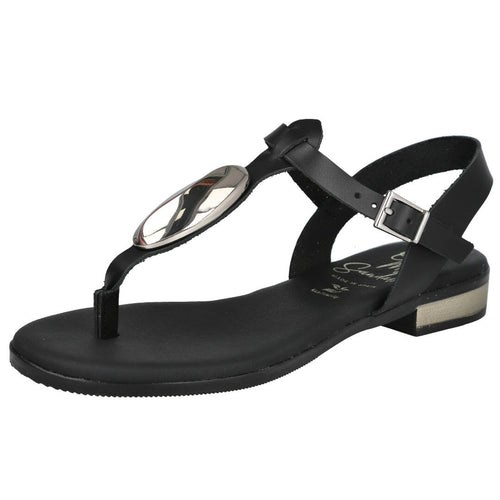 Oh! My Sandals 5864 Sandalia plana Negro Mujer