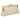 Bolso de mano o clutch de lona beige con cierre de madera natural. - © Calzados Modesto®