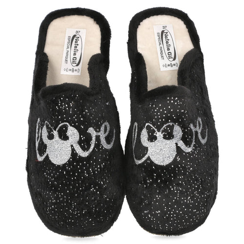 Bubble Bobble MD3011 Zapatillas de Casa Negras para Mujer