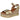 Cuña Oh! My Sandals LR5249 platino mujer, vista frontal cruzada y detalle corazón - © Calzados Modesto®