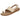 Sandalias planas beige mujer Pink Desert AB119 vista frontal con detalle dorado - © Calzados Modesto®