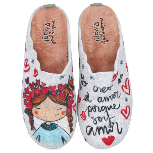 Vivant MDV-IL-C2520 Zapatillas de Casa Grises para Mujer