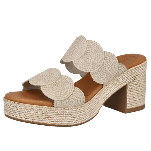 L&R Shoes AL4671 Sandalia de tacón Beige Mujer