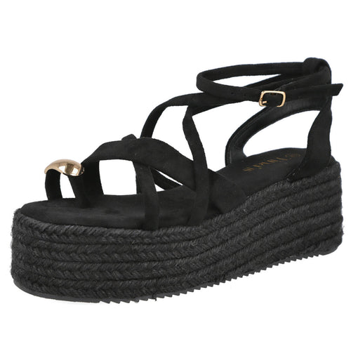 Pink Desert 6012 Sandalias cuña Negro para Mujer