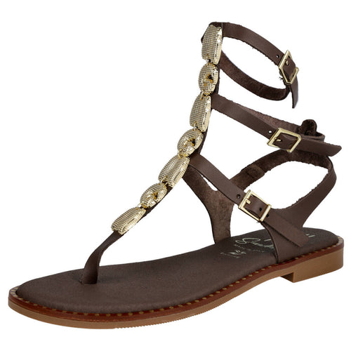 Oh! My Sandals 5845 Sandalia Plana Marrón para Mujer