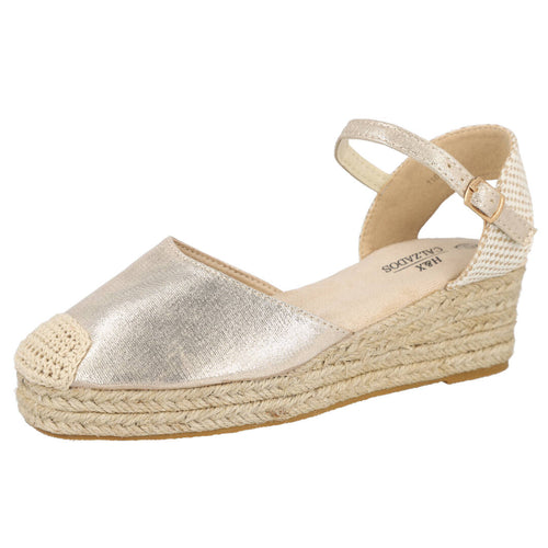 Pink Desert 1103 Oro Sandalias de cuña para Mujer