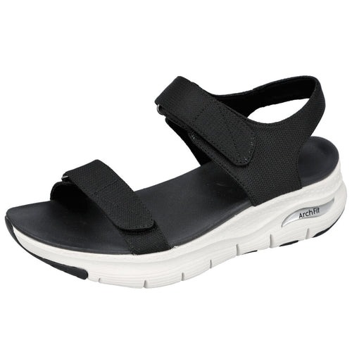 Skechers MD119247 Sandalias planas Negra para Mujer
