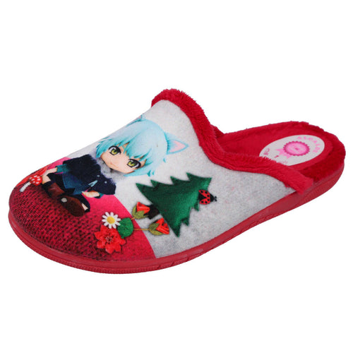 Bubble Bobble 6085 Zapatillas de Casa Rojas para Niña