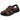 Sandalia marrón L&R Shoes 8008 para hombre, vista frontal y detalle de tiras - © Calzados Modesto®