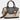 Bolso shopper Anekke beige y azul mujer con ilustración frontal y asa superior - © Calzados Modesto®