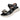 Sandalia plataforma negra con cadena decorativa dorada y plateada © Calzados Modesto®