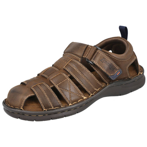 L&R SHOES MDLB53211 Sandalias de Cuero Marrones para Hombre