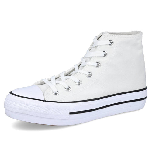 L&R Shoes MDF320 Zapatillas de Lona Blanco Mujer