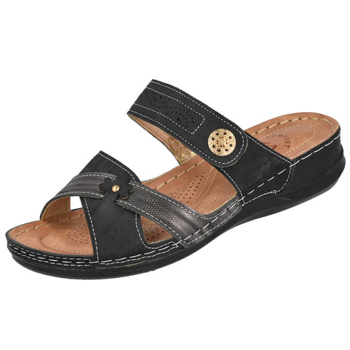 Bubble Bobble H5035 Sandalias planas Negras para Mujer