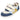 Zapatilla infantil Bubble Bobble azul marino con velcro y detalles amarillo y blanco © Calzados Modesto®
