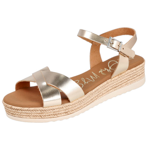 Oh! My Sandals 5693 Sandalias Planas Champagne para Mujer