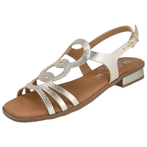 Oh! My Sandals 5874 Sandalias planas Champagne para Mujer