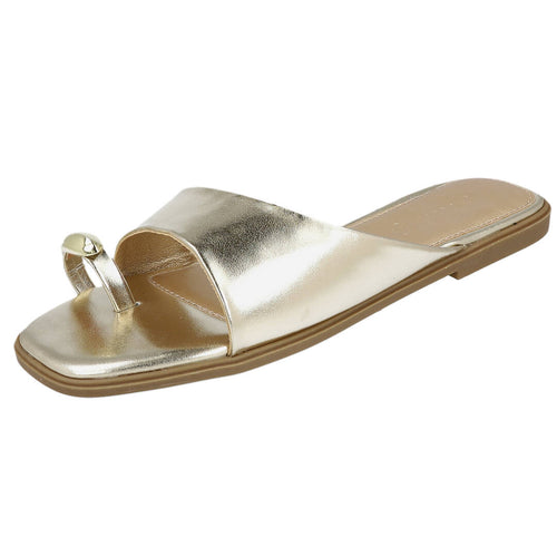 Pink Desert XZY-AA69 Sandalias planas oro para Mujer