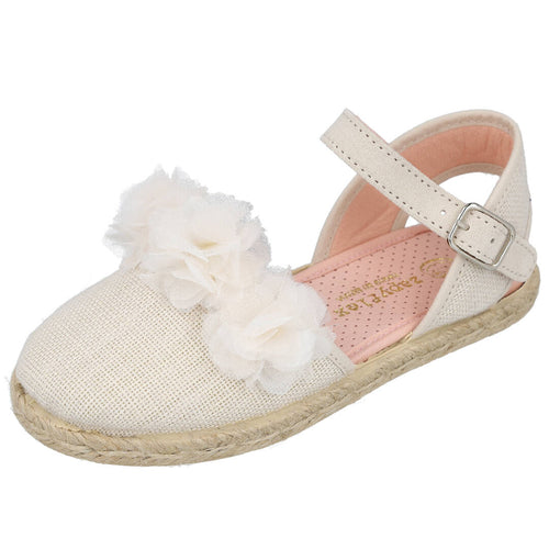 Zapy MDAD401602 Merceditas de Lona Beige para Niña