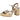 Sandalia piel color champán plataforma tacón bloque mujer 5731 © Calzados Modesto®