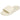 Chancla beige Adidas mujer vista frontal con logo 3 bandas en relieve - © Calzados Modesto®