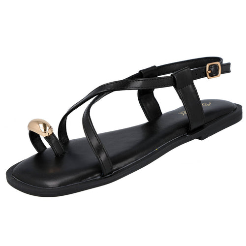 Pink Desert BC05 Sandalias planas Negro Mujer