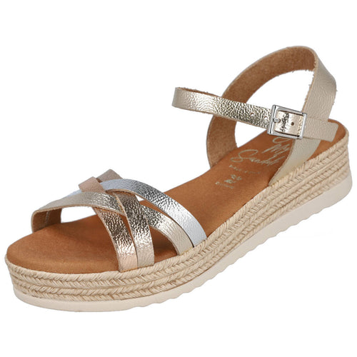 Oh! My Sandals 6010 Sandalias Planas Champagne para Mujer