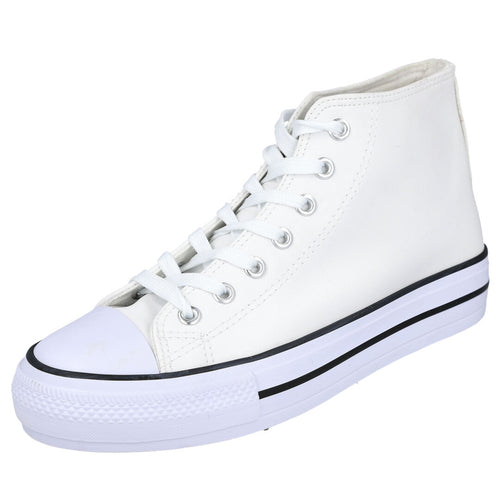 L&R SHOES ABX0262 Zapatillas de Lona Blancas para Mujer
