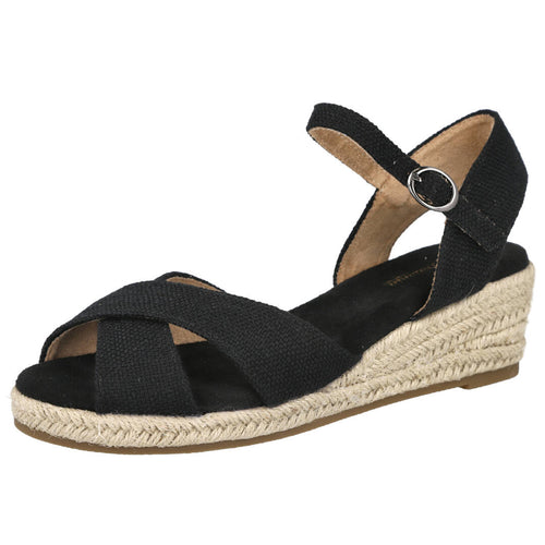 Bubble Bobble BL2623-4 Sandalia cuña Negro Mujer