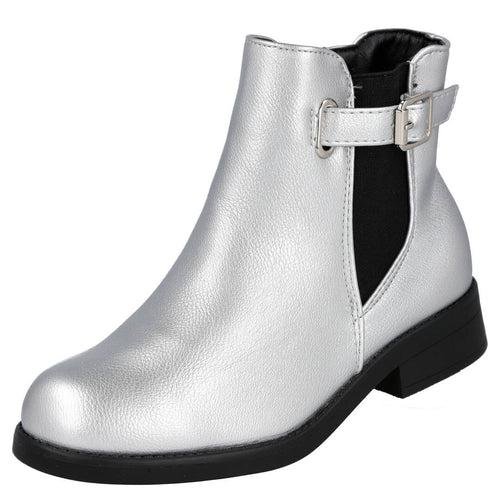 L&R SHOES MD5835 Botines Plateados para Niña