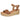 Sandalia cuña roble mujer OH! MY SANDALS vista frontal con tira trenzada y cierre textil adherente - © Calzados Modesto®