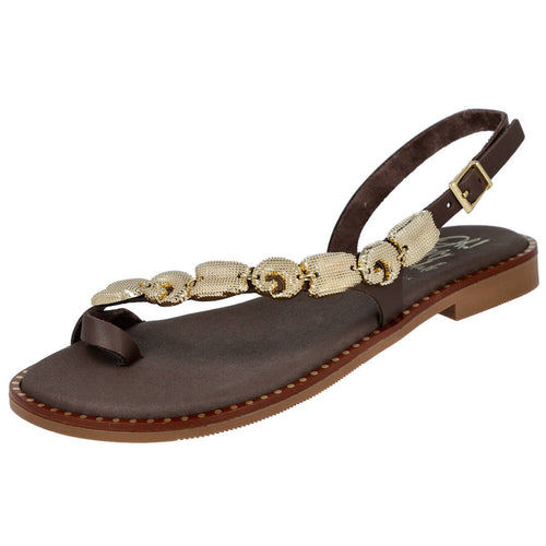 Oh! My Sandals 5844 Marron Sandalias planas Mujer